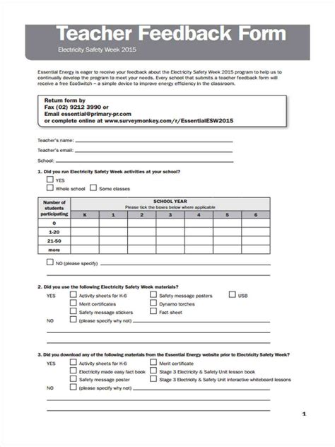 FREE 16+ Teacher Feedback Form Samples in PDF Ms Word