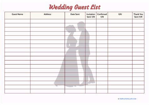 FREE 16+ Wedding Guest List Templates in PDF MS Word Excel