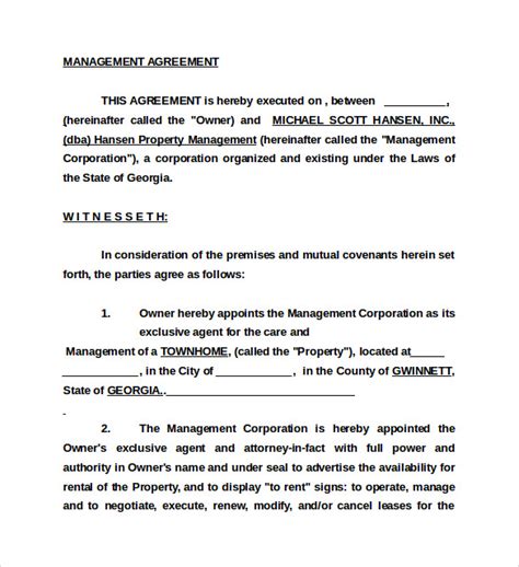 FREE 17+ Management Contract Templates in PDF MS Word Google Docs