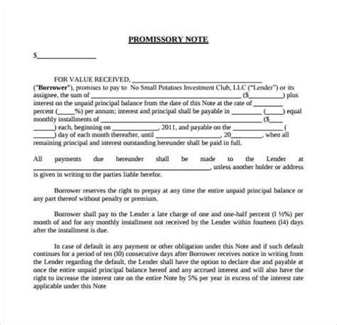 FREE 17+ Promissory Note Templates in MS Word PDF