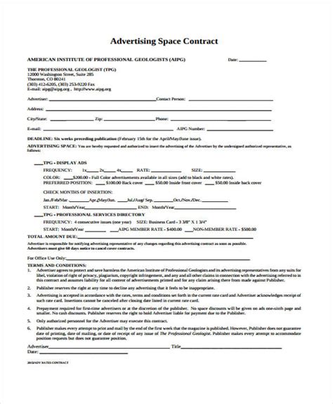 FREE 18+ Advertising Contract Samples in MS Word Google Docs PDF