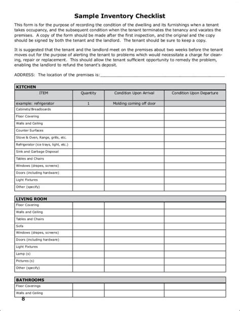 FREE 18+ Inventory Checklist Samples & Templates Samples in PDF MS