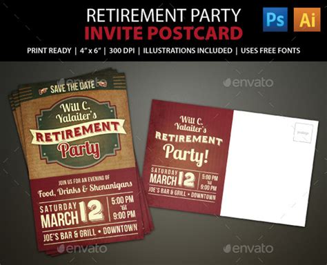 FREE 18+ Retirement Invitation Designs in PSD Vector EPS Pages