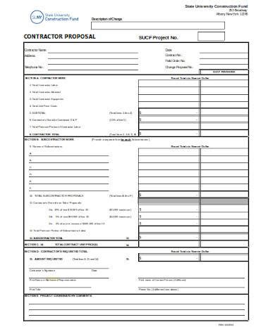 FREE 18+ Sample Contractor Proposals in Excel PDF MS Word Google Docs Pages