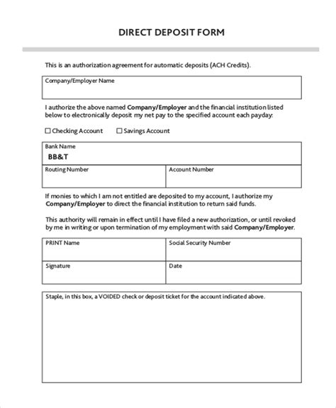 FREE 18+ Sample Deposit Forms in PDF Excel Word