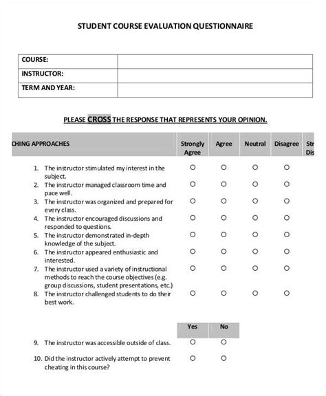 FREE 18+ Sample Student Evaluation Forms in PDF MS Word Excel