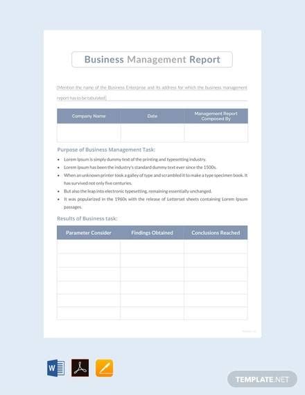 FREE 19+ Management Report Templates in PDF MS Word Apple Pages