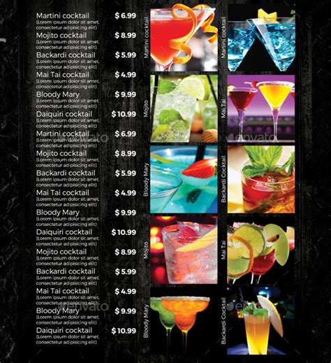 FREE 19+ Sample Drink Menu Templates in PSD PDF