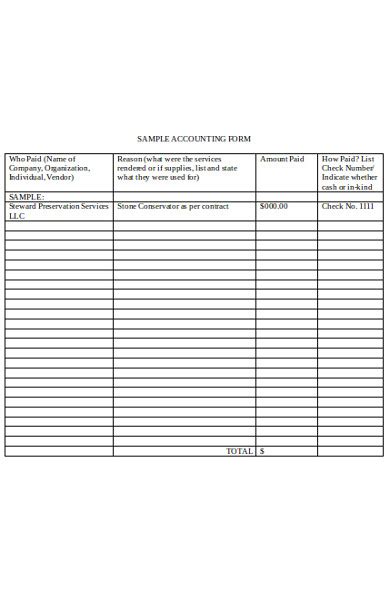 FREE 20+ Accounting Forms in PDF Ms Word Excel
