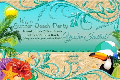 FREE 20+ Beautiful Beach Party Invitation Designs in PSD Vector EPS