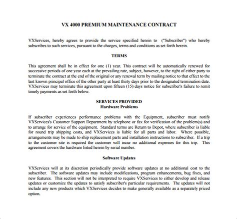 FREE 20+ Maintenance Contract Templates in PDF MS Word Google Docs