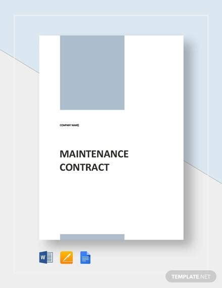 FREE 20+ Maintenance Contract Templates in PDF MS Word Google Docs Pages