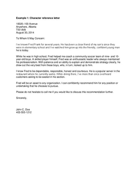 FREE 20+ Sample Character Reference Letter Templates in MS Word PDF
