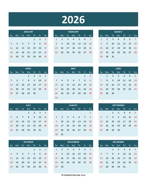 Free 2026 Word Calendar - Blank and Printable … - wintechmobiles.com