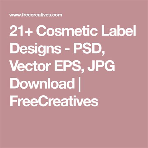 FREE 21+ Cosmetic Label Designs in PSD Vector EPS