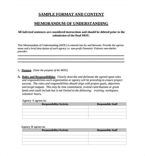 FREE 21+ Sample Memorandum of Understanding Templates in Google Docs