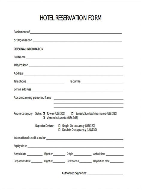 FREE 22+ Hotel Registration Forms in PDF Ms Word