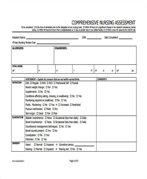 FREE 22+ Nursing Assessment Forms in PDF MS Word