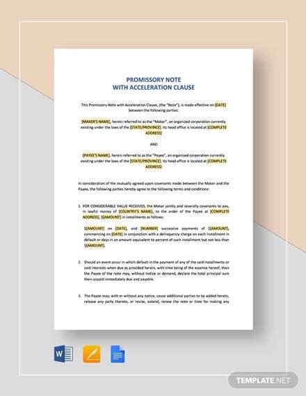 FREE 22+ Promissory Note Samples in Google Docs MS Word Apple Pages