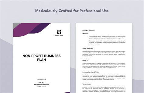 FREE 23+ Non Profit Business Plan Templates in PDF Google Docs MS Word Pages