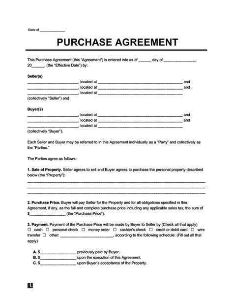 FREE 23+ Purchase Agreement Forms in PDF MS Word
