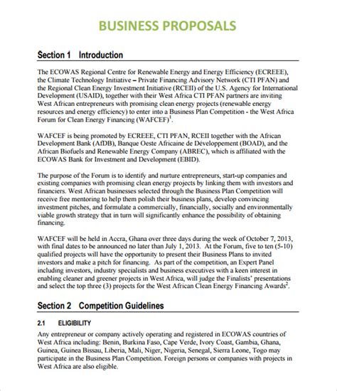 FREE 25+ Sample Business Proposals in PDF MS Word Pages Google
