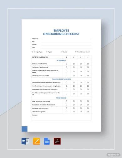 FREE 26+ Onboarding Checklist Templates in MS Word Excel PDF Google Docs Pages
