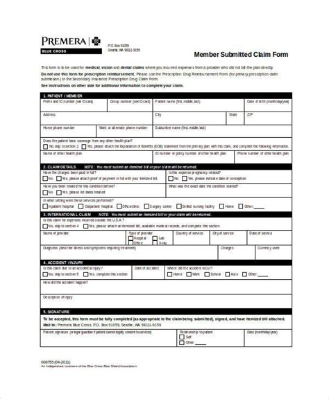 FREE 27 Sample Claim Forms in MS Word