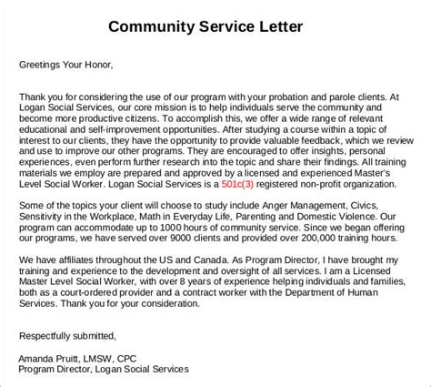 FREE 29+ Sample Community Service Letter Templates in PDF, MS Word