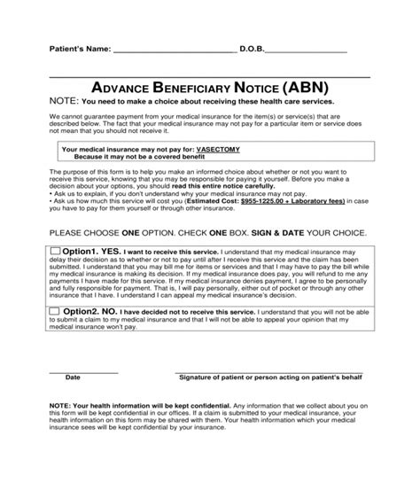 FREE 3+ Advance Beneficiary Notice Forms in PDF MS Word