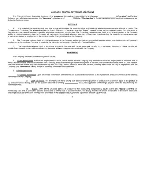 FREE 3+ Executive Protection Agreement Change in Control Long Forms in PDF