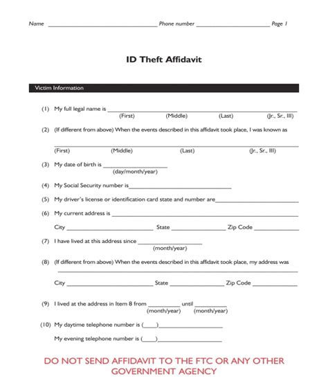 FREE 3+ Identity Theft Affidavit Forms in PDF