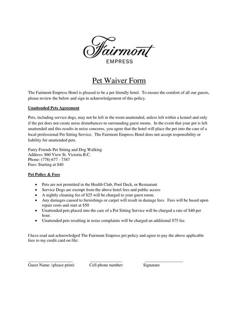 FREE 3+ Restaurant Waiver Forms in PDF MS Word