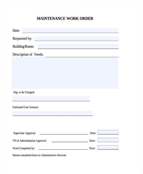 FREE 3+ Sample Contractor Work Order Forms in PDF MS Excel MS Word