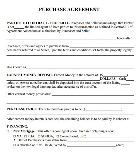 FREE 30+ Sample Purchase Agreement Forms in MS Word PDF