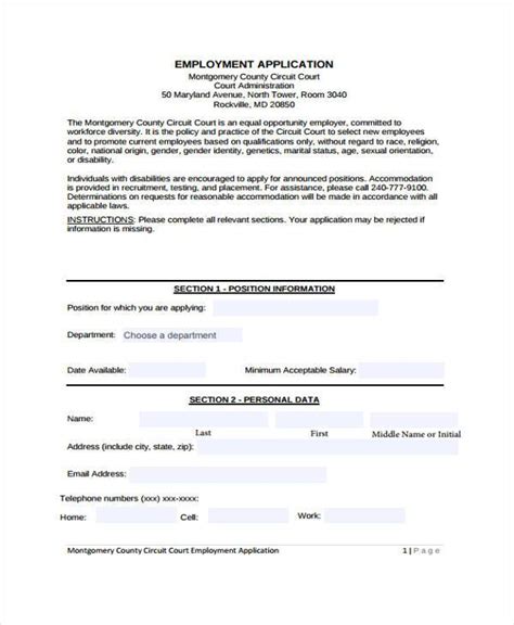 FREE 31+ Employment Application Sample Forms in PDF MS Word Excel