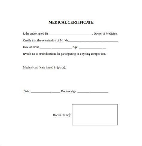 FREE 31+ Medical Certificate Samples in PDF MS Word Pages