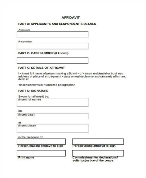 FREE 32+ Affidavit Forms in MS Word