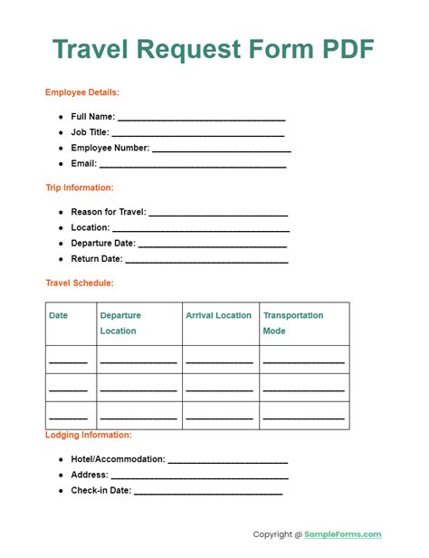 FREE 34+ Travel Request Forms in PDF MS Word Excel