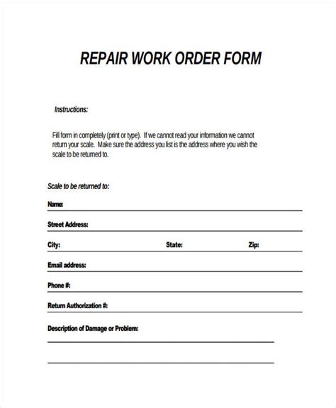 FREE 36+ Service Order Forms in PDF MS Word Excel