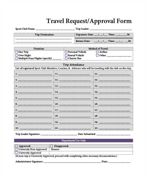 FREE 37+ Travel Request Form Examples in PDF MS Word Excel