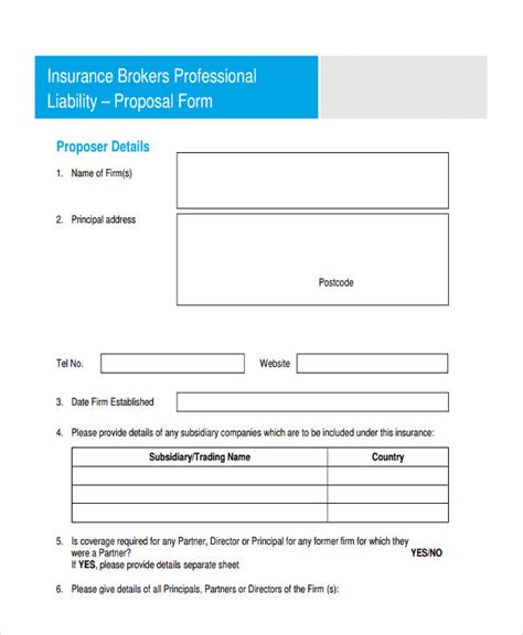 FREE 38+ Insurance Proposal Forms in PDF
