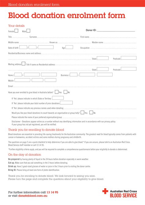 FREE 4+ Blood Donation Forms in PDF MS Word