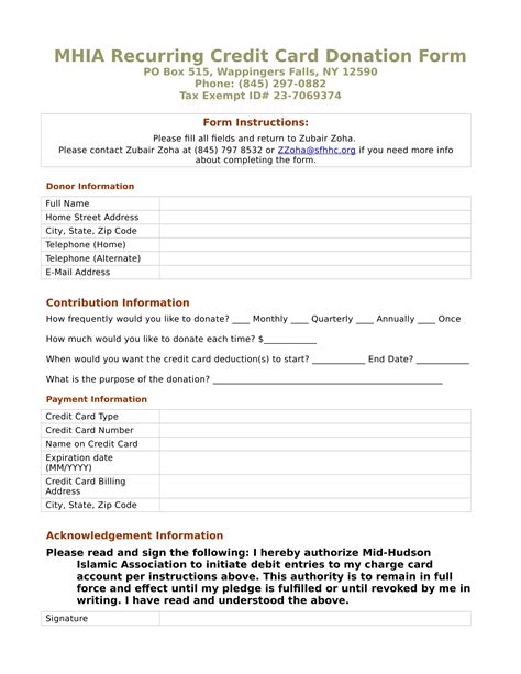 FREE 4+ Credit Card Donation Forms in PDF MS Word
