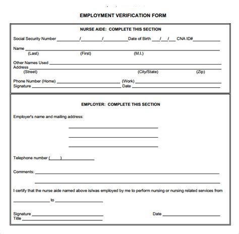 FREE 4+ Employment Verification Forms in PDF MS Word