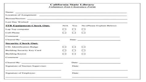 FREE 4+ Exit Clearance Forms in PDF