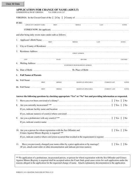 FREE 4+ Legal Name Change Forms in PDF MS Word