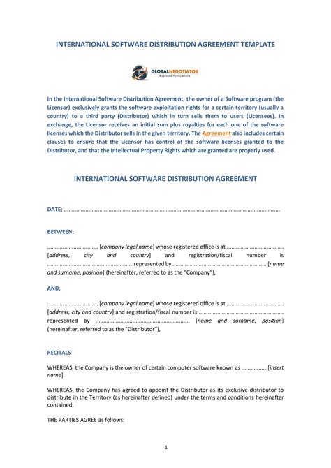 FREE 4+ Software Distribution Agreement Forms in PDF MS Word