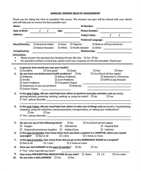 FREE 40+ Health Assessment Forms in PDF MS Word