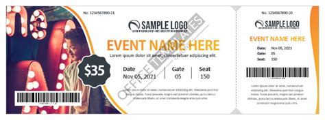 FREE 44+ Printable Ticket Templates in AI InDesign MS Word Pages PSD Publisher